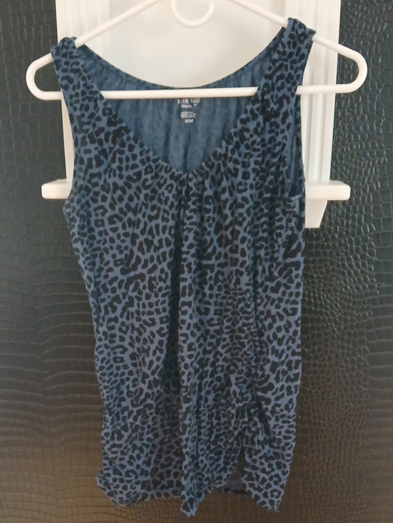 Motherhood Maternity Tops - Motherhood Maternity Sleeveless Blue Leopard Print Women's Tank Top